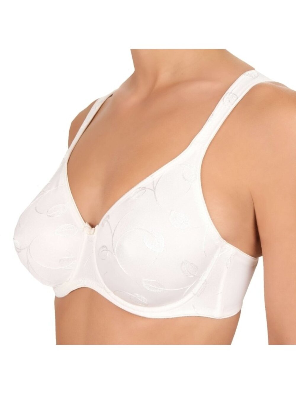 Felina 646 Seamless Underwire Unpadded White Bra Leaves 36F 36DDD Lingerie